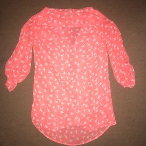 rue 21 pink and white blouse
